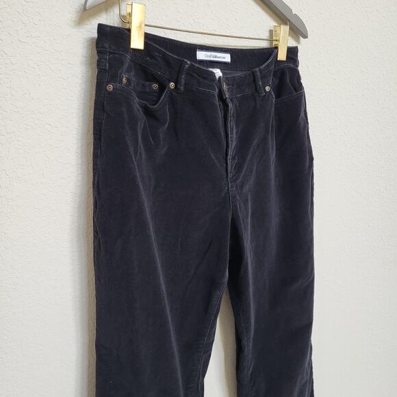 Croft & Barrow Black Corduroy Straight Leg Pants Womens 14 Average Stretch 34x29 - Picture 7 of 10